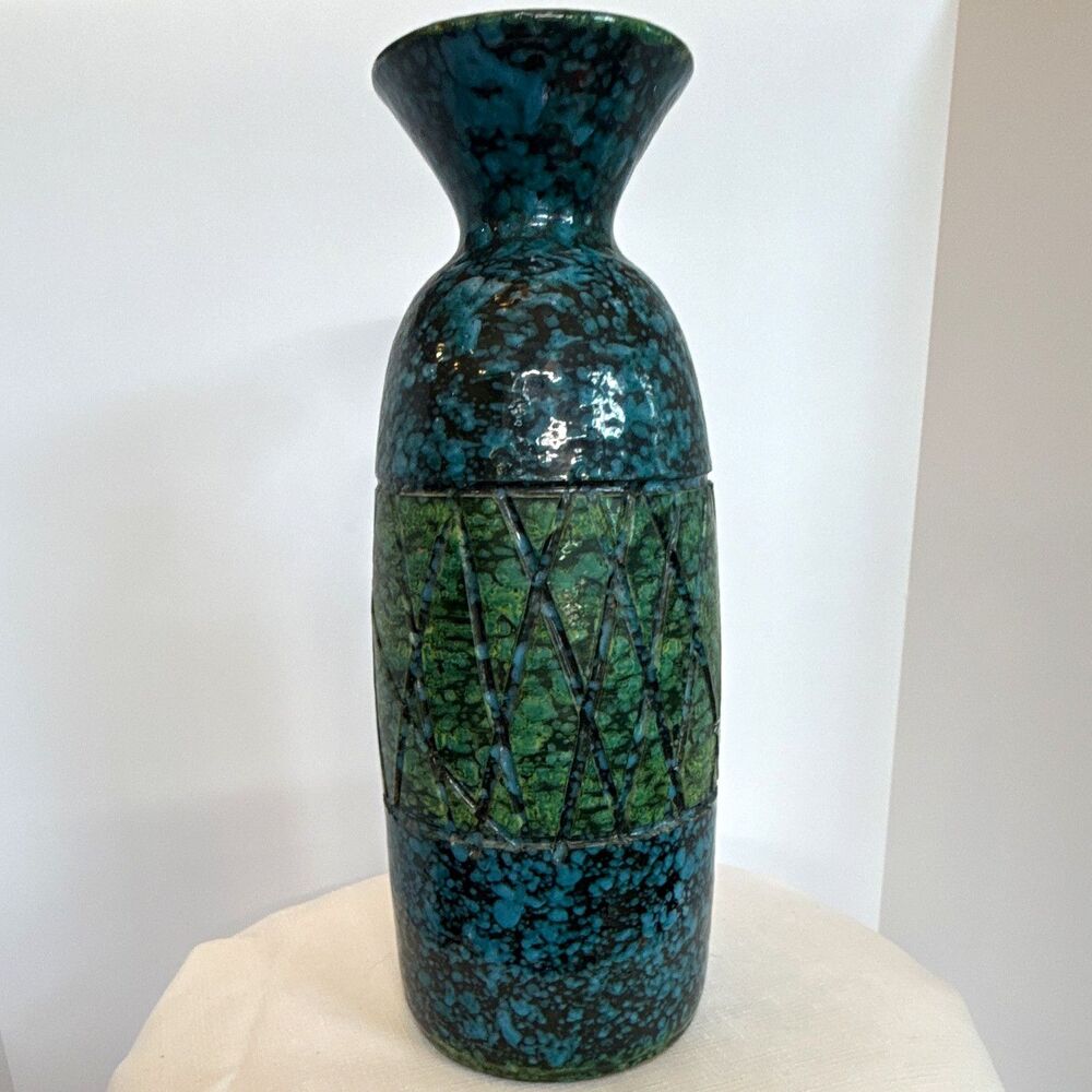 Large 13.5" Mid-Century Modern Italian Art Pottery Vase – Bitossi Style